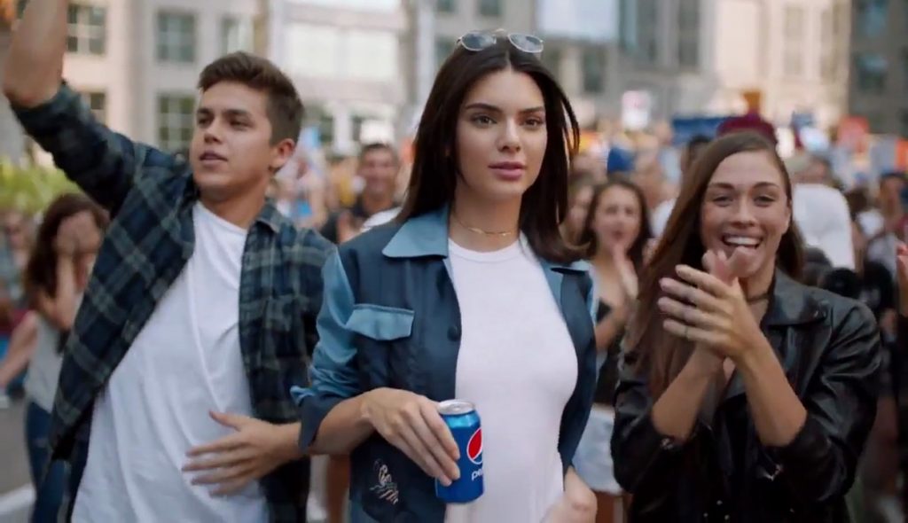 Kendall Jenner in an ad for Pepsi that was withdrawn.