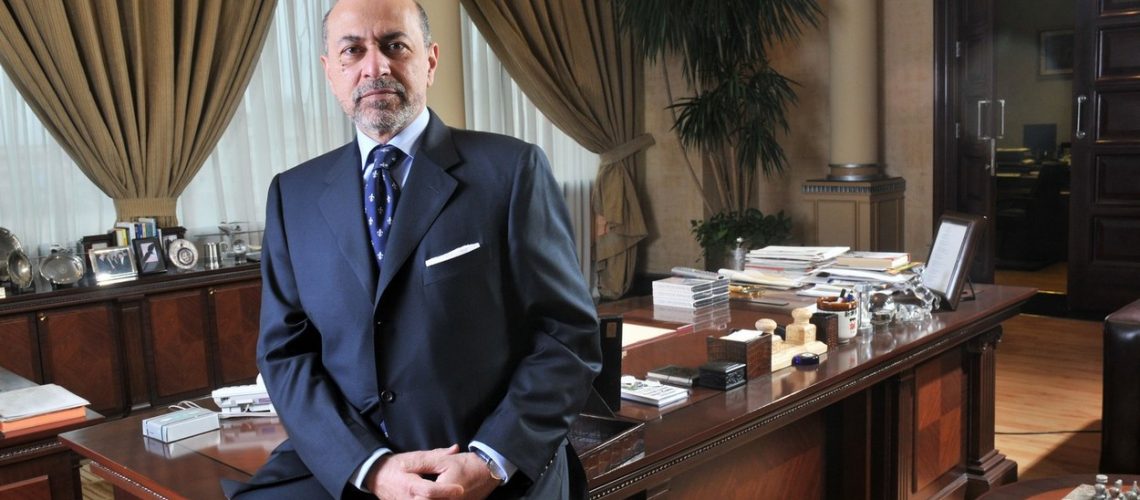 Cairo, Egypt -- Shafik Gabr, Chairman and Managing Director of ARTOC Group for Investment and Development, a multi-disciplined investment holding company headquartered in Mokattam Heights, Cairo, with affilicates and subsidiaries that operate in diversified fields including: aerospace, automotive, communication and information technology, infrasturcture (i.e. water, airport terminals and power), and heavy idustrial projects, steel fabrication, utility equipment, engineered equipment, consumer products, publishing, real estate development, heavy oil, transaction processing solutions and value added services. Mr. Gabr possesses one of the richest collections of Orientalist art in the world, impressive for its variety, and including masterpieces by some of the major nineteenth and twentieth century Orientalists.,Image: 108341390, License: Rights-managed, Restrictions: , Model Release: no